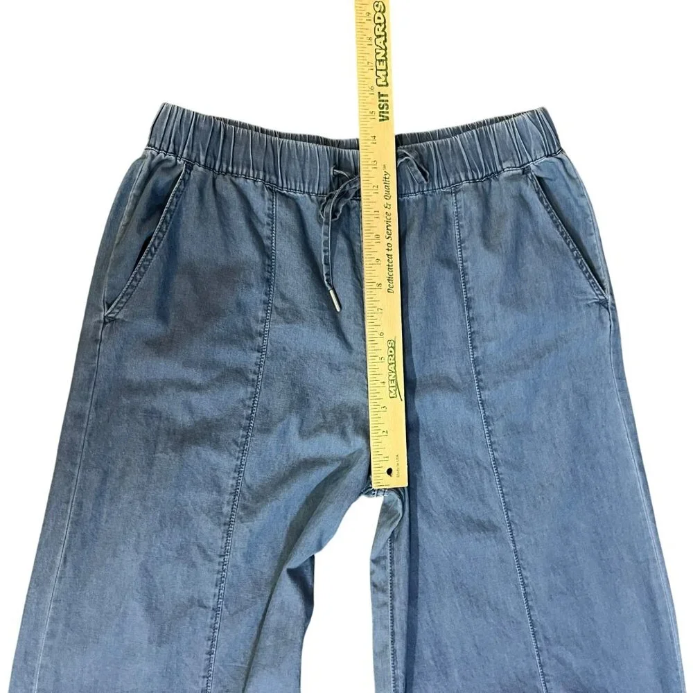 Juicy Couture Chambray Wide Leg Crop? Pants Womens 16 Used 100% Cotton - Picture 10 of 13